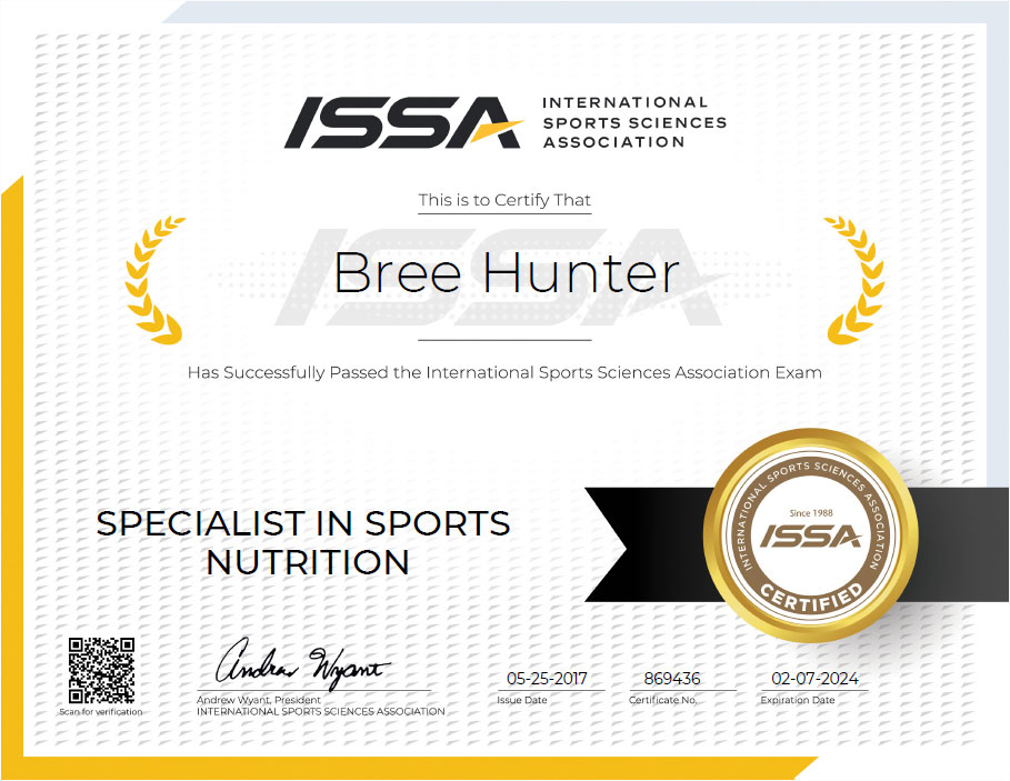 ISSA Fitness Nutrition Certification Certification